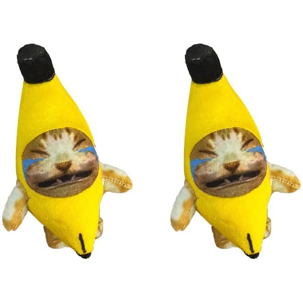 Colgante Llavero MuñEco Gato PláTano Gato PláTano Feliz Llorando Peluche Colgante Con Sonido Juguete Coche Bolso Colgante Divertido Llavero Regalos NiñOs-image