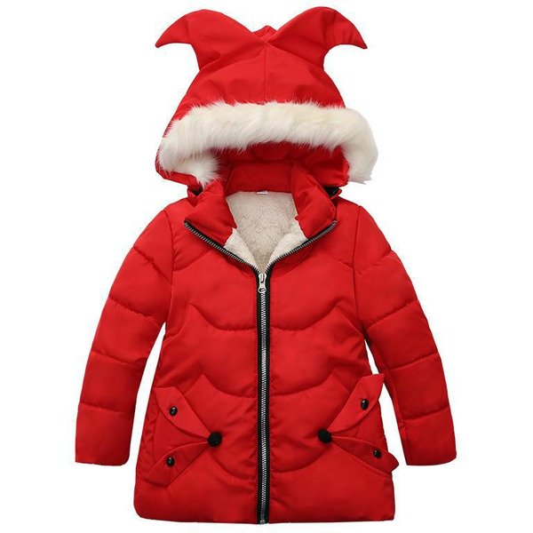Bebé NiñAs OtoñO Invierno CáLido Lindo Abrigos NiñOs Con Capucha Prendas De Vestir NiñOs Espesar Ropa Acolchada De AlgodóN 1-6 AñOs 100Cm-image