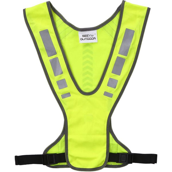 Kamizelka Odblaskowa O Wysokiej WidocznośCi Outdoor Sports Running Kolarstwo Odblaskowa Kamizelka Z Kieszenią-image