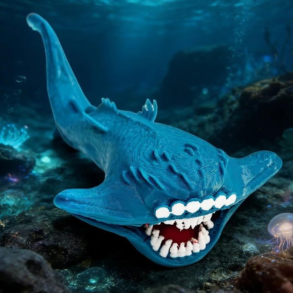 Bloop Monstruo Marino Impreso En 3D Flexible Articulado Juguete Para Fidget – Devorador De Mar Criatura De Las Profundidades Coleccionable, Juguete De Escritorio Para Alivio Del EstréS-image
