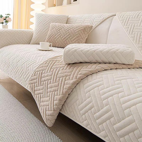 CojíN Antideslizante Para Sofá De Terciopelo De Leche, CojíN Grueso De Felpa Para OtoñO E Invierno, Toalla Universal Sencilla Para Sofá Para Todas Las Estaciones 70*70Cm Gray-image