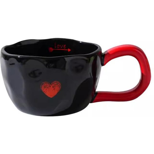 Kubek MiłOśCi Prosty Kubek Uniwersalny Kubek FiliżAnka Do PopołUdniowej Herbaty Kubek Ceramiczny Spersonalizowany Prezent Kubek Do Kawy Do Biura 330Ml Red-image