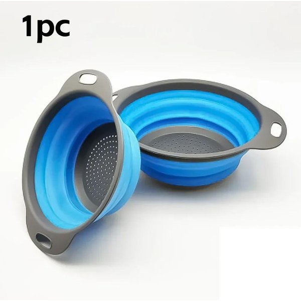 Escurridor Plegable De Silicona, Cesta Para Lavar Frutas Y Verduras, Colador Plegable, Escurridor, Herramienta De Almacenamiento De Cocina 24X19.4Cm-image