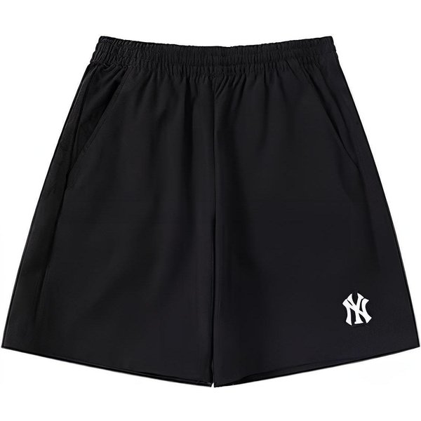 MLB New York Yankees Pantalones Cortos Deportivos Casuales Lisos Con Logo Unisex Negros 3ASMB0233-50BKS XS Black-image