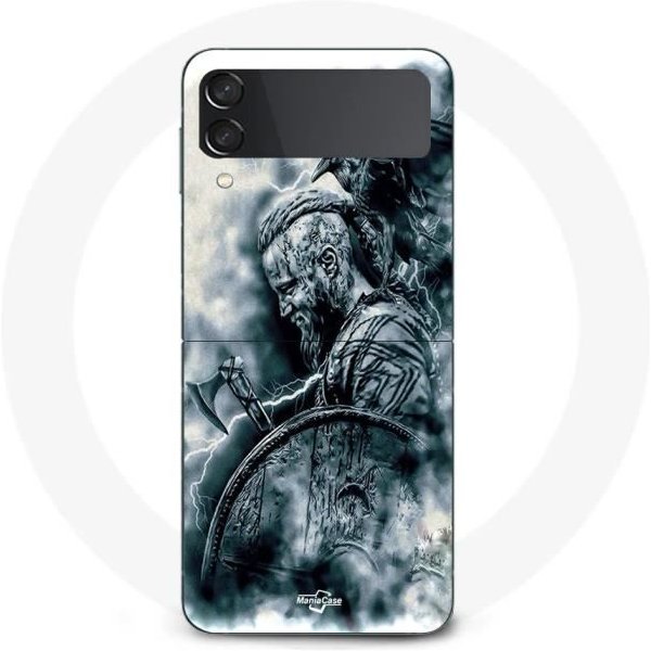 Funda Samsung Galaxy Z Flip3 Vikingos Ragnar Lothbrok Escudo Cuervo-image
