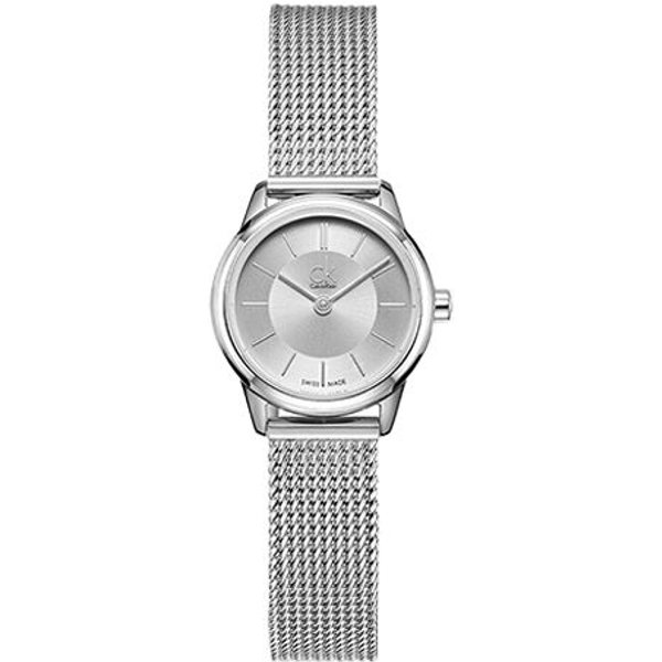 Zegarek Calvin Klein Z Serii Minimalist, Mechanizm Kwarcowy, Bransoleta Ze Stali Nierdzewnej, Srebrna Tarcza, Klasyczne Zegarki Damskie K3M23126 Regular Watch Box,Silver Dial White-image