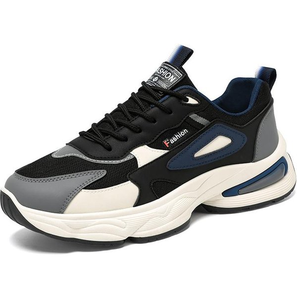 Nuevas Zapatillas Deportivas Transpirables De Malla Para Hombre Calzado Deportivo CóModo Ligero Zapatos Para Caminar Antideslizantes Con Suela Gruesa Calzado Casual 39 Negro-image