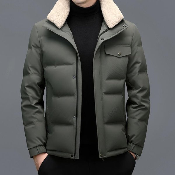 Chaqueta De PlumóN Gruesa De Invierno Para Hombres De Mediana Edad Y Mayores, Abrigo De Pan, PlumóN De Pato Blanco, Chaqueta Corta De PlumóN De Talla Grande Para Papá 4XL Gray-image