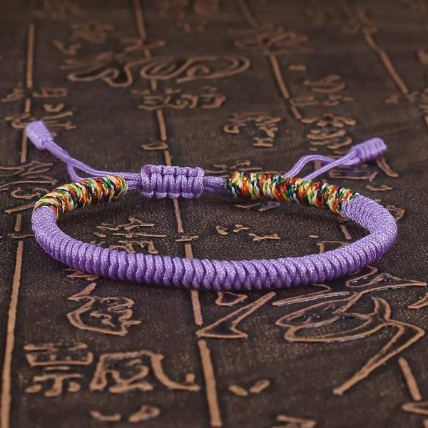 TybetańSka Buddyjska Bransoletka SzczęśCia Unisex Pleciona Czerwona Nić Lina Regulowana WęZeł King Kong Bransoletki Dla Kobiet MężCzyzn Bangles BiżUteria Brown-image