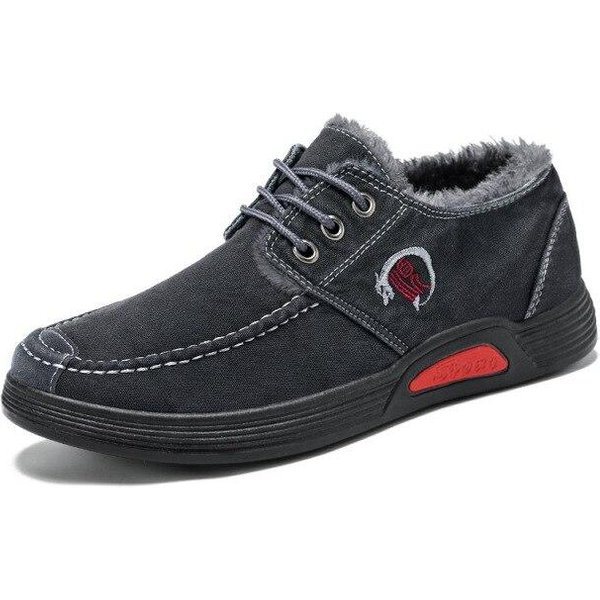 Zapatos Casuales Para Hombre Mocasines Zapatillas Para Hombre Nueva Moda Zapatos Mocasines De Lona Para Hombre Zapatos Casuales Hombres Hombres Zapatos Calientes 44 Negro-image