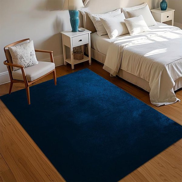 Solidny Granatowy Dywanik Obszarowy AntypośLizgowy Zmywalny Dywanik PodłOgowy Do Salonu Sypialni Pokoju DziecięCego Z GłAdkim Jednolitym Wzorem 40X60Cm Brown-image