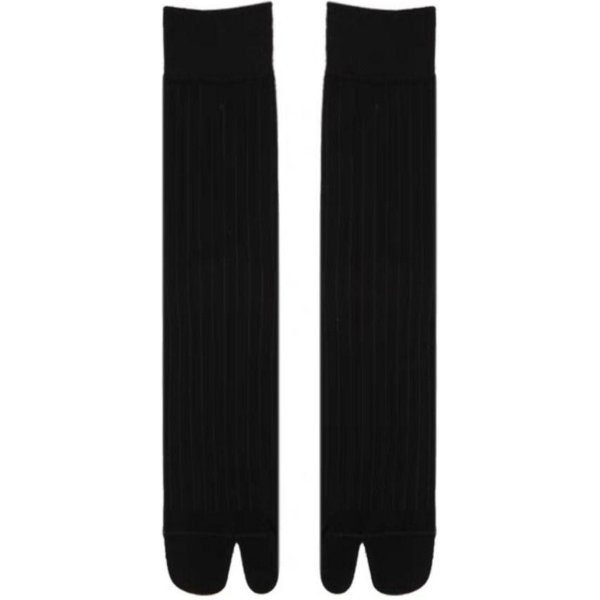 Wysokiej JakośCi Skarpetki Z RozcięCiem Na Palcach Nowe Czesane, Jednokolorowe, Damskie Skarpetki Tabi Harajuku Cotton Soft, Dwupalczaste Skarpetki Czarny-image
