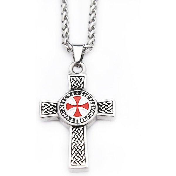 Moda Vintage Stal Nierdzewna Krzyż Tarcza WisząCy Naszyjniki Dla MężCzyzn Kobiet Nordycki Celtycki WęZeł Naszyjnik Amulet BiżUteria-image