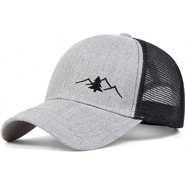 Gorra De BéIsbol Casual Unisex Gorra Snapback Deportiva Bordado De MontañA Gorras Hip Hop Gorras De Malla Transpirables De Verano Gorras Gray-image