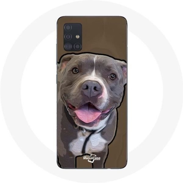 Funda - Maniacase - Samsung Galaxy A71 - Perro Pitbull - Flexible - ProteccióN Blanco-image