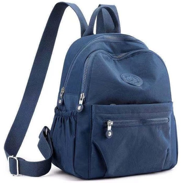 Damski Wodoodporny Nylonowy Plecak Moda Damska Torba Na Ramię MłOdzieżOwy Styl WitalnośCi Wielofunkcyjna PodróżNa Torba Szkolna 27X13X32Cm Kolor Ciemny Niebieski-image