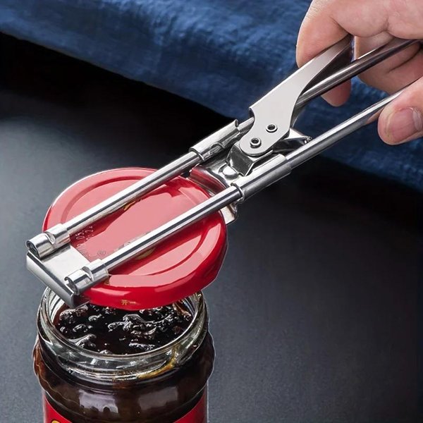1Pc Abrebotellas MultifuncióN Ajustable Acero Inoxidable Abre Tapa De Bote Ahorro De Esfuerzo Abre Latas De Rosca Para Herramientas De Cocina-image