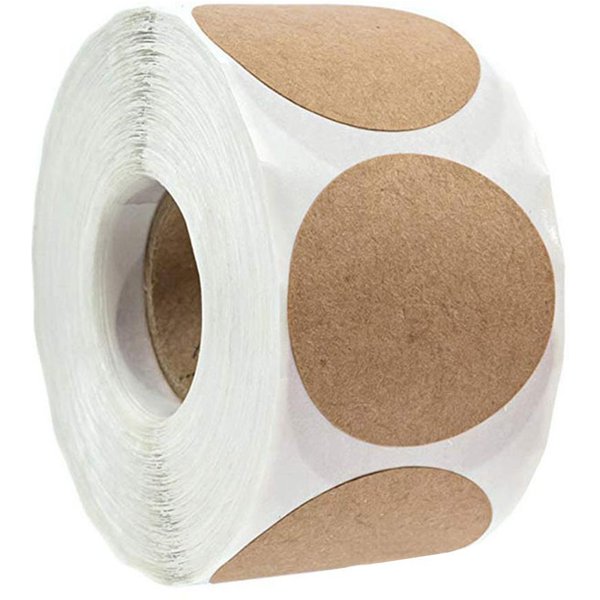 500 Etiquetas De Papel Kraft, Pegatinas Autoadhesivas Redondas, Etiquetas Para Bolsas De Hornear-image