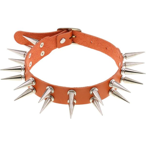 DłUgi Czarny Choker Ze Kolcami PU SkóRa Goth Emo Akcesoria Punk Chocker Gotycki Naszyjnik BiżUteria Cosplay-image