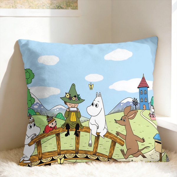 Funda De Almohada M-Moomins Linda Funda De CojíN CóModa Funda De Almohada Divertida Para Sofá DecoracióN Del Hogar 45X45Cm-image