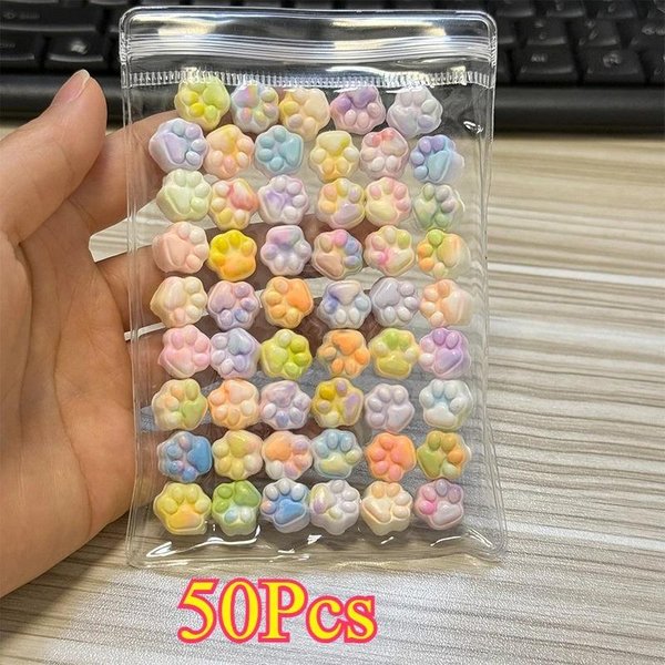 50/100 Szt. Mini Squishy Zabawka ŁApka Kota Silikonowa Urocza MięKka Kolorowa ŁApka Kota Hi OdstresowująCa Squishy Zabawka Fidget-image
