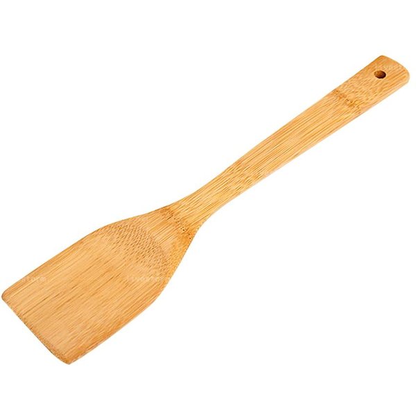 30Cm Drewniana łOpatka Kuchenna, Odporna Na CiepłO, łYżKa Do Gotowania, Patelnia, łYżKa Do RyżU, Przybory Kuchenne, Patelnia NieprzywierająCa, Bambusowa łOpata Do RyżU Beige-image