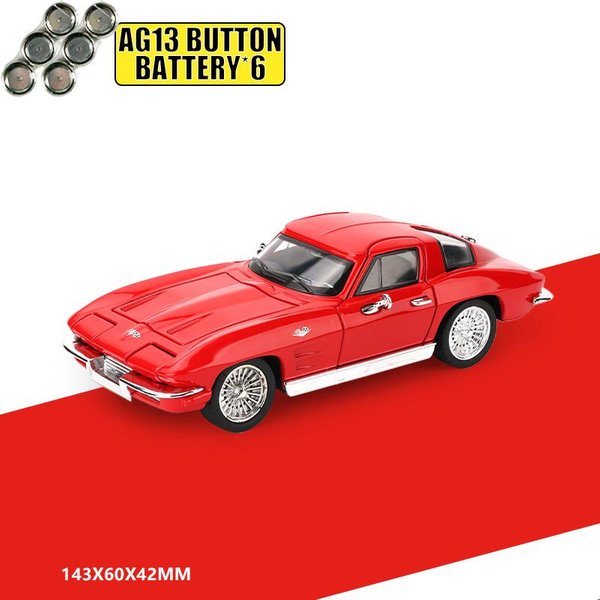 1:32 Chevrolet Corvette C2 Supercar Metalowy Odlew Diecast Model Samochodu Dekoracja Domu I Kolekcjonerski Ornament Do Prezentacji Hobby ŚWięTo-image