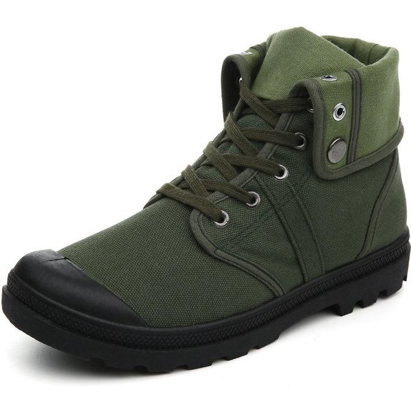 Wiosna Nowe MęSkie Buty Wysokie Trampki MęSkie Sportowe Outdoorowe Modne Buty 46 Kolor Zielono-Szary Wojskowy-image