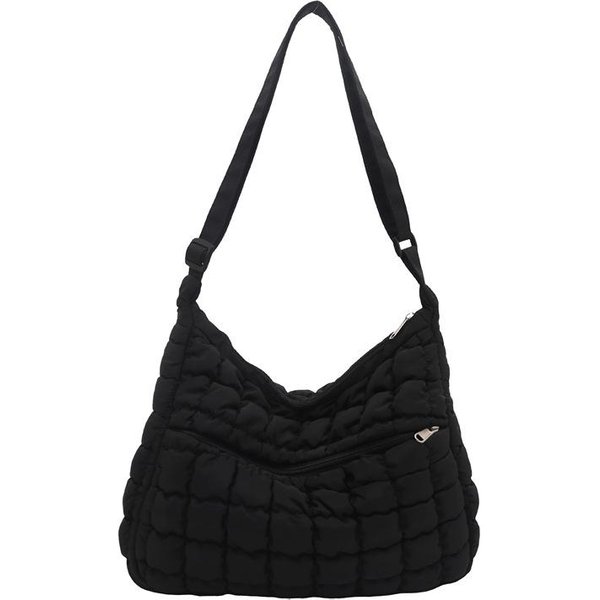 Nowa Pikowana Torebka Na Ramię Typu Puffer Dla Kobiet, DużA Torba Typu Tote, Torba Na Ramię, Modna, Codzienna Torba Crossbody, Torebka Damska 35X8X27.5Cm Black-image