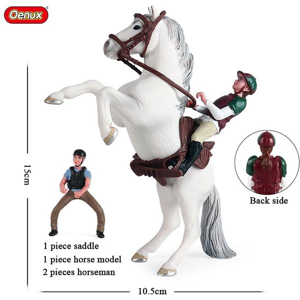 Oenux Caballo De Granja Carrera De Caballos Modelo Figuras De AccióN DIY EquitacióN Jinete Animales Figura Linda EducacióN ColeccióN Juguete Para NiñOs Regalo-image