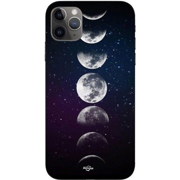 Funda De TeléFono - Maniacase - Iphone 11 Pro - Silicona - Flexible - Luna Fase Noche Estrella Negro-image