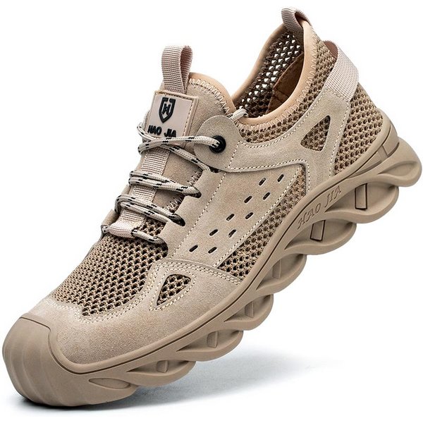 Zapatos Industriales De ConstruccióN Para Hombre, Zapatos De Trabajo Antigolpes Y AntiperforacióN, Zapatos De Seguridad Indestructibles, Zapatillas Con Punta De Acero Para Hombre 41 Beige-image