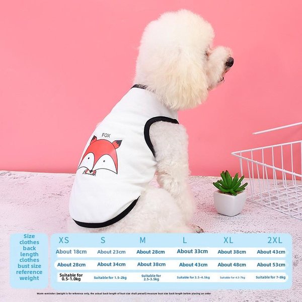 Ropa Para Cachorro Perro Verano Fina Gato BichóN Dharma Pomerania Perro PequeñO, Ropa Chaleco Verano XXL (14-8Kg)-image