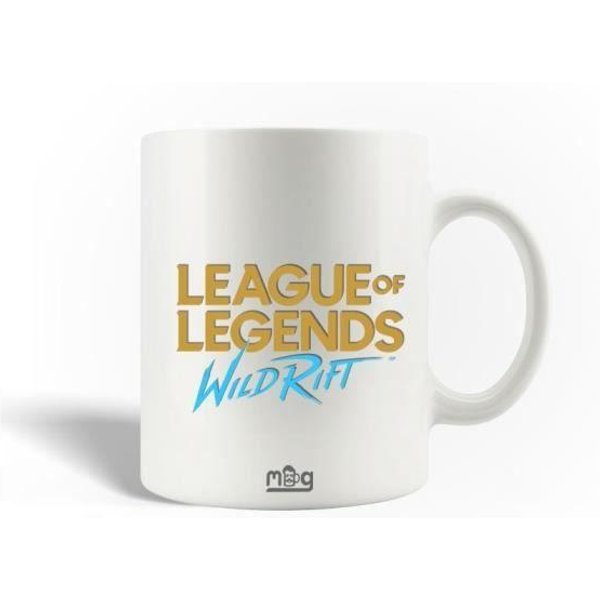 Mug En CéRamique League Of Legends Wild Rift Logo Bleu Jaune-image