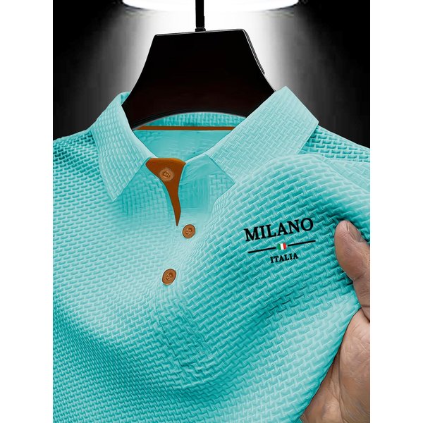 Camiseta Casual De Negocios Para Hombre De Manga Corta, Polo CóModo Y Amigable Con La Piel Para Hombre Con Cuello Y Mangas Cortas M Azul-image