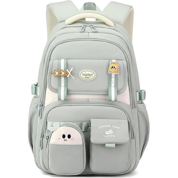 2026 Nueva Mochila Escolar Grande Para Escuela Primaria Bolso Escolar Casual Para NiñOs Y NiñAs Estudiantes De Secundaria Gray-image