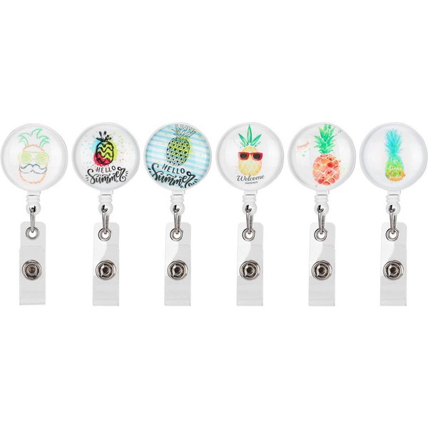 PortáTil Lindo PatróN 360 Grados Giratorio RetráCtil Clip Para Tarjeta De Trabajo Hebilla Suministros White-image