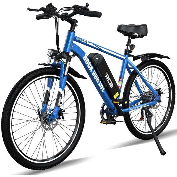 Rower Elektryczny - RCB - RK15 - Silnik 250W - Bateria 36V 10,4Ah - ZasięG 50 Km Niebieski-image