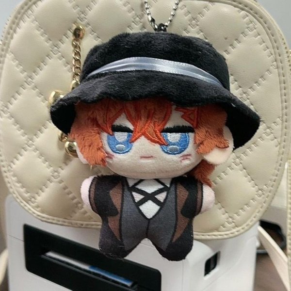 Anime Kawaii Bungou Stray Dogs Pluszowy Breloczek Dazai Osamu Nakahara Chuuya MięKkie Pluszaki Prezent Urodzinowy 10Cm Pluszak Anime 10Cm Gray-image