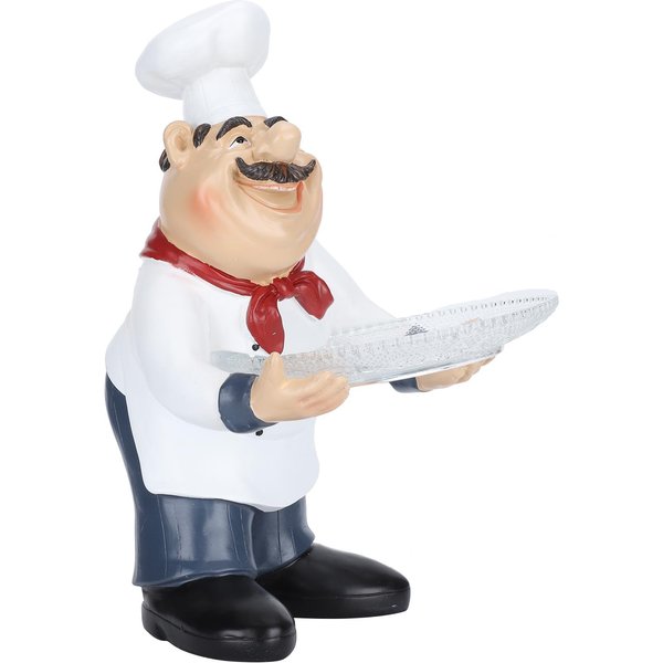 Estatua De Bandeja De Nueces De Chef Para Tienda De Bienvenida DecoracióN Linda Adornos PequeñOs De Resina SintéTica-image