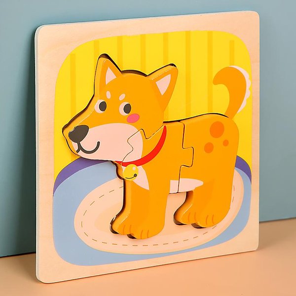 Montessori Drewniane Zabawki Drewniane Puzzle KreskóWkowe ZwierzęTa Poznawcze Puzzle Jigsaw Wczesna Nauka Zabawki Edukacyjne Dla Dzieci Prezent-image
