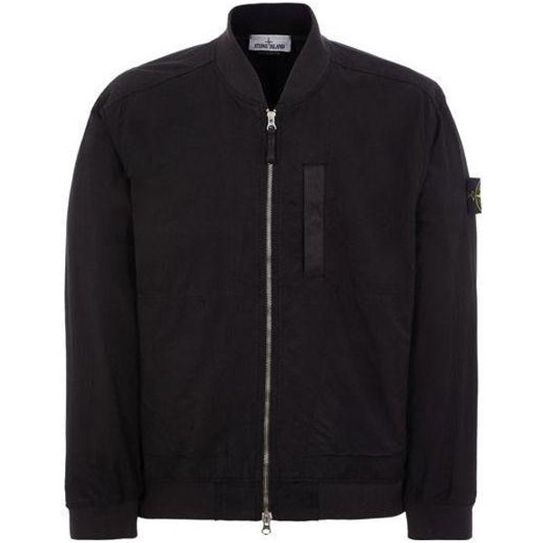 Chaqueta Bomber Con Cremallera Y Parche De Logo Stone Island Negra Para Hombre Ropa De Abrigo 781542629-V0029 S Black-image