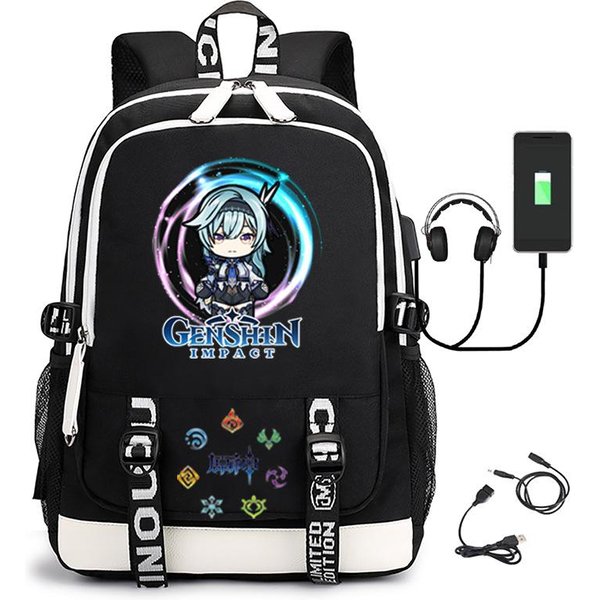 Xiao Genshin Impact Anime Cosplay Plecak Uczniowie Torba Szkolna KreskóWka Torba Na KsiążKi Laptop PodróżNy Plecak Outdoor Dzieci Prezenty-image