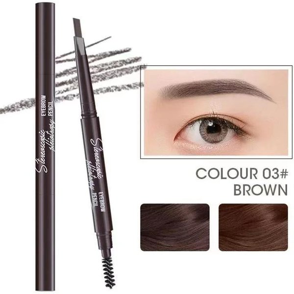 LáPiz De Cejas 2 En 1, Maquillaje Profesional Para Mujeres, Resistente Al Agua, Pincel Para Tatuaje De Cejas, LáPiz De Cejas De Larga DuracióN.-image