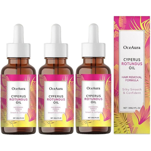 3X Olejek Z Cyperus Rotundus - Do Depilacji, NawilżAjąCy I ŁAgodząCy Olejek Cyperus Do Redukcji Wzrostu OwłOsienia CiałA, 30Ml Naturalny Olejek Z Cyperus Rotundus-image