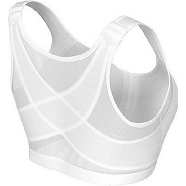S-5XL Plus Size Kobiety Korektor Postawy Biustonosz Bezprzewodowe Podparcie PlecóW Podnieś Stanik Do Jogi Running Sports Gym Biustonosze Bielizna Xxxxxl BiałY-image