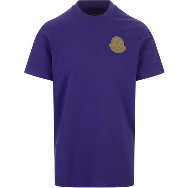 Camiseta De Manga Corta Con Cuello Redondo Y Estampado Del Logo Moncler Para Hombre Tops Morado I20918C000698392763V XL Blue-image
