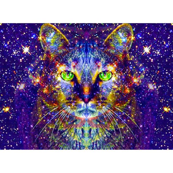 Pintura De Diamantes 5D DIY Estrella Gato Bordado Mosaico Punto De Cruz DecoracióN De PedreríA 20X30CM-image