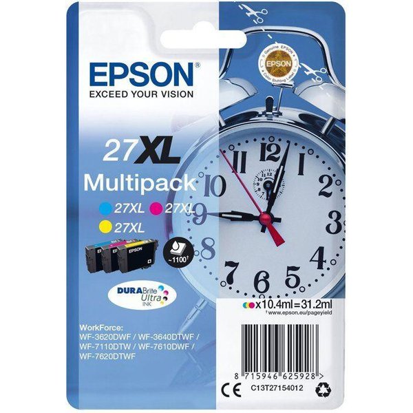 Epson Multipack T2715 XL - Despertador - Cian, Magenta, Amarillo (C13T27154012)-image