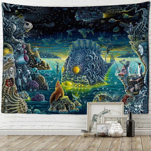 Tapiz De Astronauta Girasol RomáNtico Colgante De Pared Hippie Tapiz Arte Bohemio Misterio Sala De Estar Dormitorio DecoracióN Del Hogar 95X70Cm Gray-image